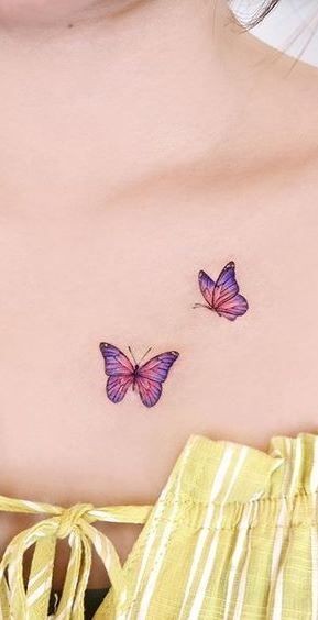 tatuagem de borboleta no peito