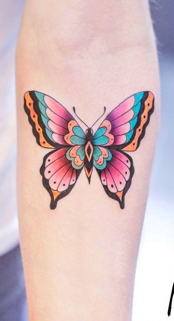 tatuagem de borboleta no antebraço