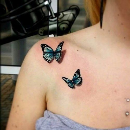tatuagem de borboleta 3d