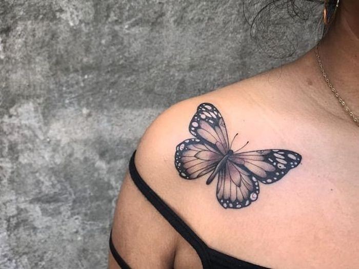 tatuagem de borboleta sombreada
