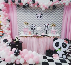 Kit decoração de festa panda Rosa